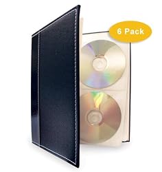 Bellagio Italia CD/DVD Storage Binders (6 Pack Black)