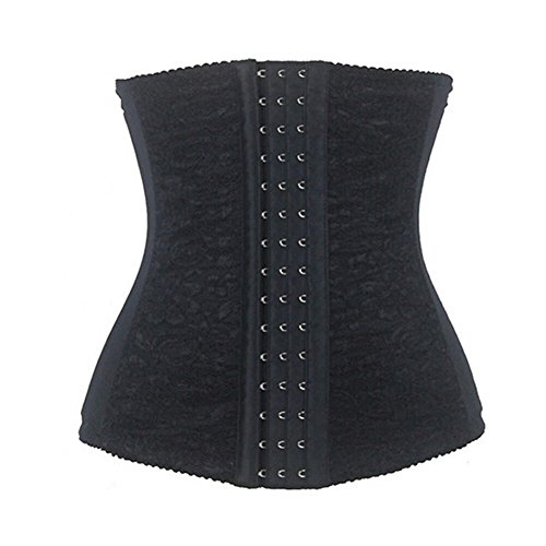 FeelinGirl Women's 9 Steel Boned Lace Waist Training Corset Body Shaper