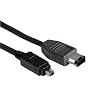 Hama - Connectique Multim�dia - C�ble FireWire 400 (IEEE 1394), 4 broches m�les <--> 6 broches m�les Noir - 2.00 m