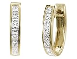 Diamond 1 Carat (ctw) Princess Cut Hoop Earrings (ctw) in 14K Yellow Gold
