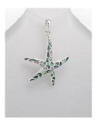 Starfish Shell Pendant Necklace In 92.5 Sterling Silver