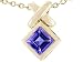 1.00 cttw Genuine Square Iolite Pendant LIFETIME WARRANTY