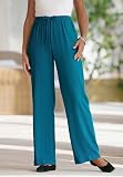 Textured Knit Wide Leg Pants