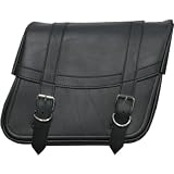 Saddlemen Highwayman Slant-Style Classic Sports Saddlebag w/ Free B&F Heart Sticker Bundle - Black / Large