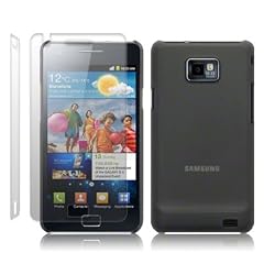 GUMMIERTES HARDSKIN H�LLE F�R SAMSUNG i9100 GALAXY S II IN TRANSPARENT SCHWARZ + 2 x DISPLAYSCHUTZFOLIE