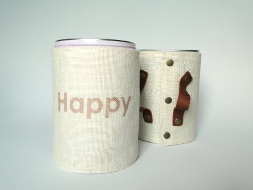 ミルク缶カバー　HAPPY　(ミルクティーベージュ)