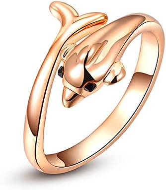 MagicGo Women's Alloy Pendants Rose Gold Dolphin Ring Personality Gold Plating Ring