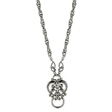 Silver Heart Eye Glass & Badge Holder