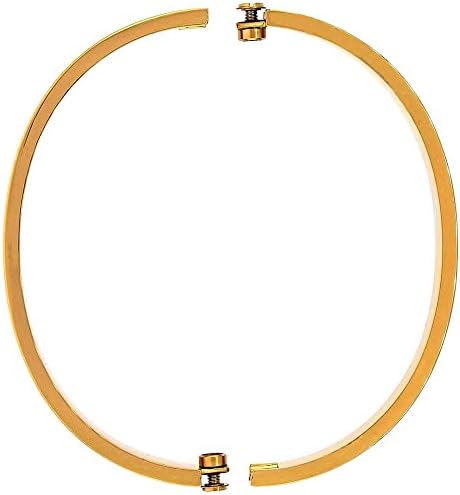 Stainless Steel Designer Inspired Screw Head Oval Bangle Bracelet Rose gold 7mm Wide (6.5 Inches)