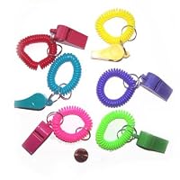 12 COIL WRIST Whistle BRACELET KEYCHAINS