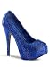 Royal Blue Rhinestone High Heel Platform Pump - 9