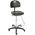 Poly Stool with Footrest - Black
