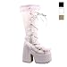 Women's CAMEL-311 Spike Angel, White Imitation Suede-Size 8