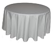 90 in White Round Tablecloth Heavy Woven Polyester - Commercial Grade