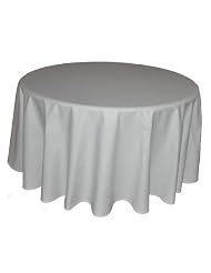 Buy 90 in White Round Tablecloth Heavy Woven Polyester - Commercial Grade by Nouvelle Legende