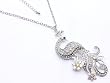 Beautiful Bird Peacock with Sparkling Crystal Stones Fashion Necklace