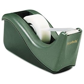 Scotch Value Desktop Tape Dispenser, Attached 1-Inch core, Two-Tone Green (C60-SG)