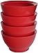 CaliBowl Non-Spill 20-Ounce Original Bowl with Non-Slip Base, Set of 4, Red