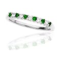 10k White or Yellow Gold Emerald and Diamond Ring