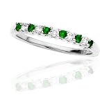10k White or Yellow Gold Emerald and Diamond Ring