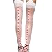Lycra Sheer Stocking W Contrast Color Faux Lace Up Contrast
