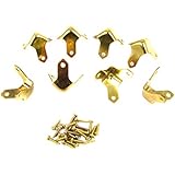 8pc. Small Brass Box & Trunk Corners with Mounting Screws