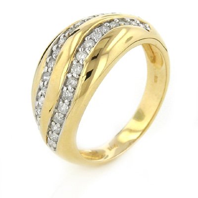 0.52ct. 14K Domed Top Diamond Ring   size 7