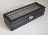 Details zu "Schwarze 6er UHRENBOX Uhrenkoffer mit Glas"