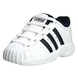 adidas Infant/Toddlers Superstar 2G Basketball Shoe, White/New Navy, 6.5 M
