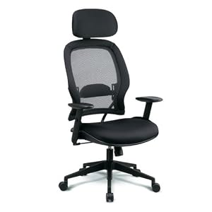 Office Star Space Air Grid Series High Back Chair with Headrest, Black mesh OSP55403 Office Star Space Air Grid Series High Back Chair with Headrest, Black mesh OSP55403