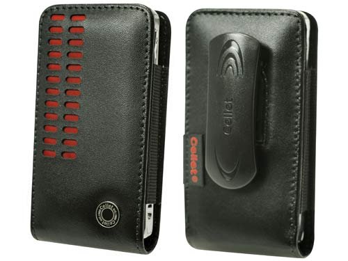 Premium Executive Bergamo European Leather Pouch Case (with Spring Belt Clip) for RIM Blackberry Pearl 8100, 8110, 8120, 8130 & Motorola SLVR L7 – RETAIL PACKAGING