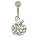 Rhinestone Apple Dangle Belly Ring