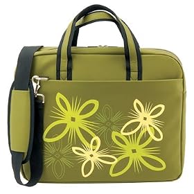Laurex 15.4", 15.6" and 16" Slim Laptop/Notebook Tote Bag Case, w/Handle and Shoulder Strap - Twinkle Green