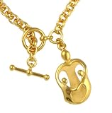 7.5 Loving Family Vermeil Toggle One Parent, Two Children Bracelet