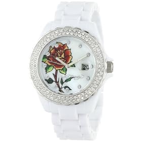 team watches direct Ed Hardy Womens RX-WH Roxxy White Watch