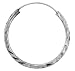 Sterling Silver Diamond Cut Hoop Earrings, 1 Diameter