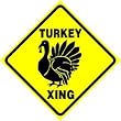 TURKEY CROSSING sign * street animal bird
