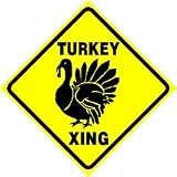 TURKEY CROSSING sign * street animal bird