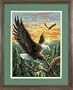 Landing Eagle Needlepoint Kit 12"x16" Stitched In Yarn/Some Thread
