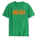 T-SHIRT GREEN  KISS ME , I'M FROM KERALA  INDIA
