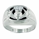 10K Gold Men's Onyx Claddagh Ring
