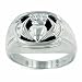 10K Gold Men's Onyx Claddagh Ring