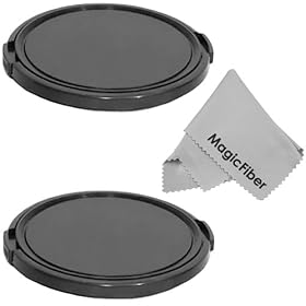 (SET OF 2) 67MM Snap On Lens Cap For DSLR Camera + Premium MagicFiber Microfiber Cleaning Cloth (Fujifilm FinePix S100FS S200EXR S205EXR)