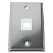 Cables to Go 37093 1-Port Single Gang Multimedia Keystone Wall Plate (Stainless Steel)
