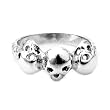 Sterling Silver Ring - Skulls - Size: 5-12 Sterling Silver Ring - Skulls - Size: 5-12