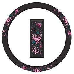 Supergirl Stars with Butterflies Steering Wheel Cover