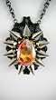 Rocker Jewelry Brandy Drop Crystal Pendant Metal Spikes