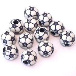 12mm Plastic Soccer Ball Bead, 12 Pc/Pkg