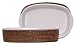Woven Rattan Oval Basket with White Ceramic Casserole Liner 15"x8"