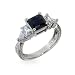 Jewelry : Eve's Addiction Linette's Sapphire and Diamond CZ Engagement Ring